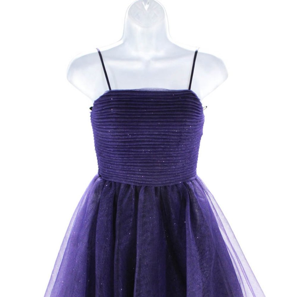 NEW C.W. Designs Women Sleeveless Mesh A Line Dress Purple Sz M #108